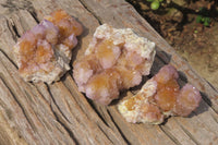 Natural Ametrine Spirit Quartz Clusters x 3 From Boekenhouthoek, South Africa