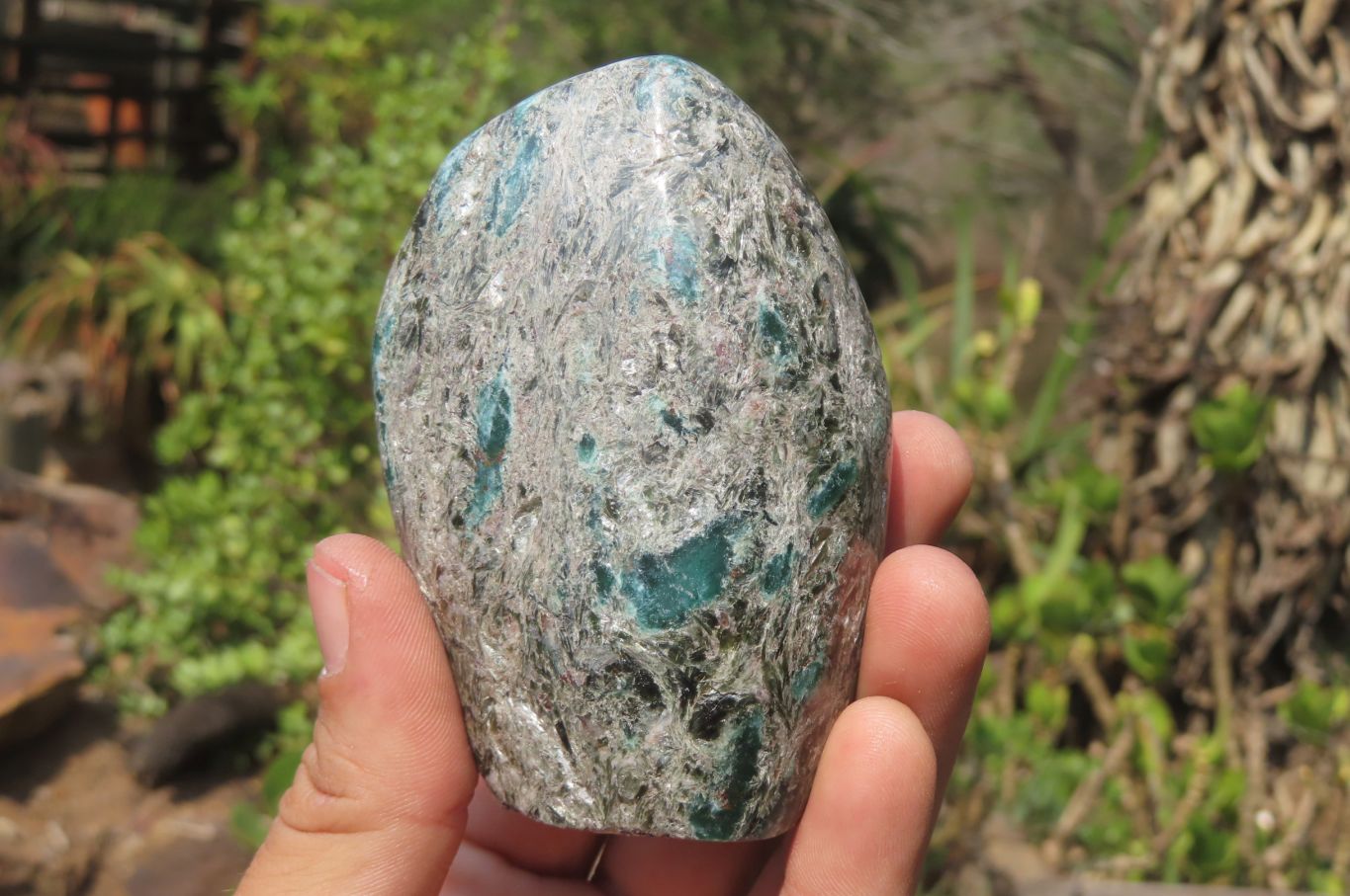 Polished Rare Emerald Mica In Matrix Standing Free Forms x 3 From Mutoko, Zimbabwe - Toprock Gemstones and Minerals 