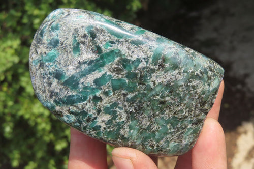 Polished Rare Emerald Mica In Matrix Standing Free Forms x 3 From Mutoko, Zimbabwe - Toprock Gemstones and Minerals 