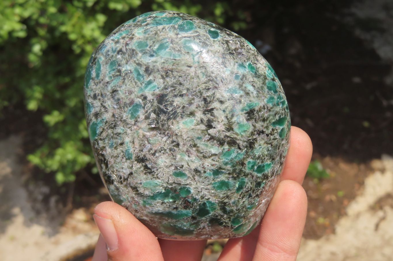 Polished Rare Emerald Mica In Matrix Standing Free Forms x 3 From Mutoko, Zimbabwe - Toprock Gemstones and Minerals 