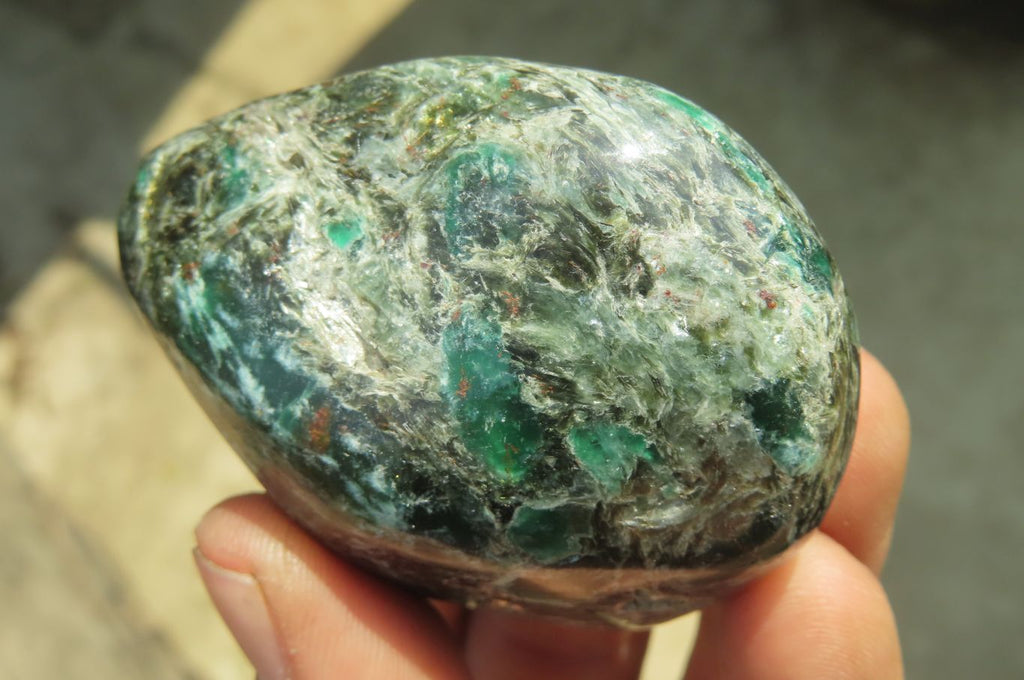 Polished Rare Emerald Mica In Matrix Free Forms x 6 From Mutoko, Zimbabwe - Toprock Gemstones and Minerals 