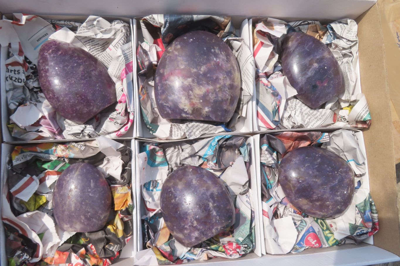 Polished Lepidolite With Rubellite Standing Free Forms x 6 From Madagascar - Toprock Gemstones and Minerals 