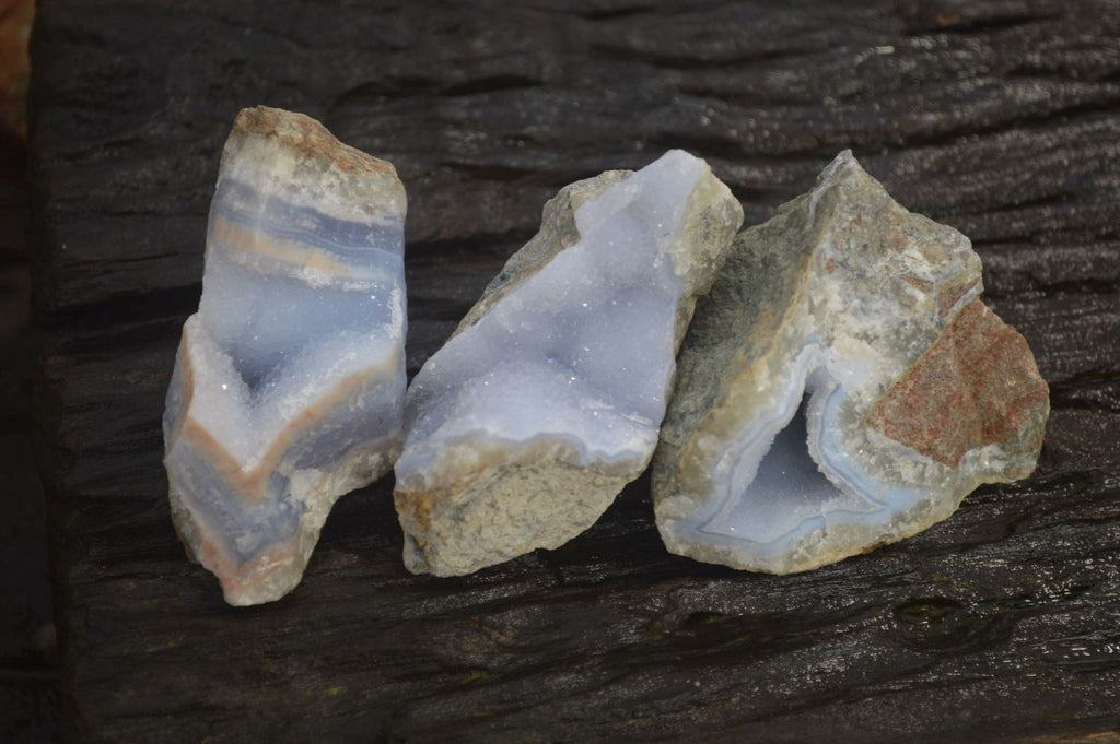 Natural Blue Lace Agate Geode Specimens x 24 From Malawi - Toprock Gemstones and Minerals 