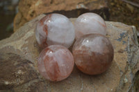 Polished Hematoid Quartz Spheres x 4 From Madagascar - Toprock Gemstones and Minerals 