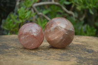 Polished Hematoid Quartz Spheres x 4 From Madagascar - Toprock Gemstones and Minerals 