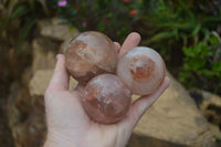 Polished Hematoid Quartz Spheres x 4 From Madagascar - Toprock Gemstones and Minerals 