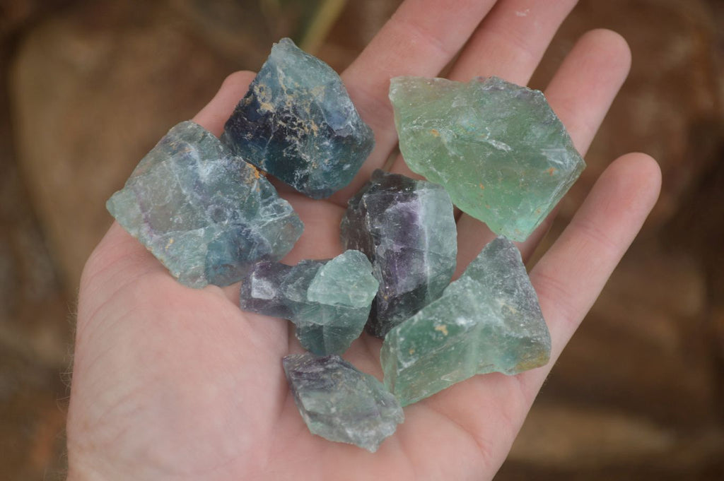 Natural Watermelon Fluorite Cobbed Specimens x 24 From Uis, Namibia - Toprock Gemstones and Minerals 
