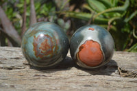 Polished Polychrome Jasper Spheres x 2 From Madagascar - Toprock Gemstones and Minerals 