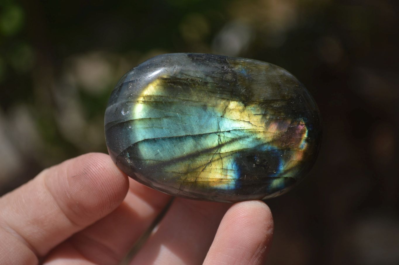 Polished Labradorite Palm Stones x 20 From Tulear, Madagascar - Toprock Gemstones and Minerals 