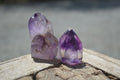 Polished Smokey Window Amethyst Quartz Crystals x 24 From Akansobe, Madagascar - Toprock Gemstones and Minerals 