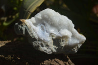 Natural Blue Lace Agate Geode Specimens x 3 From Malawi - Toprock Gemstones and Minerals 