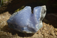 Natural Blue Lace Agate Geode Specimens x 3 From Malawi - Toprock Gemstones and Minerals 