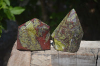 Polished Bastite Dragons Blood Stone Points x 2 From Tshipise, South Africa - Toprock Gemstones and Minerals 