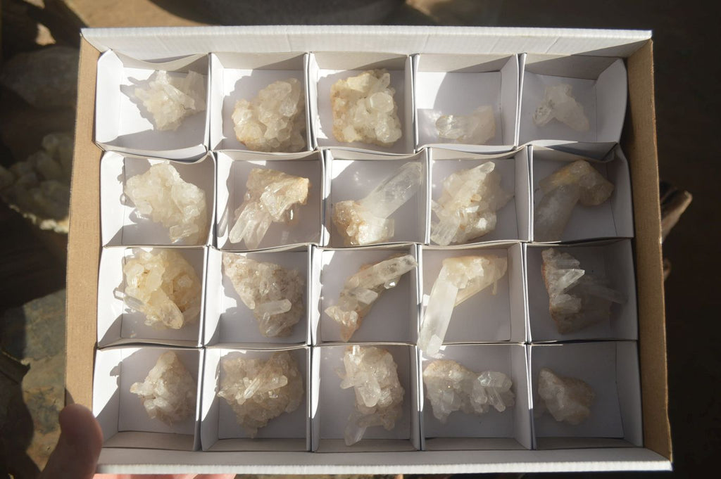 Natural Clear Quartz Clusters x 20 From Madagascar - Toprock Gemstones and Minerals 