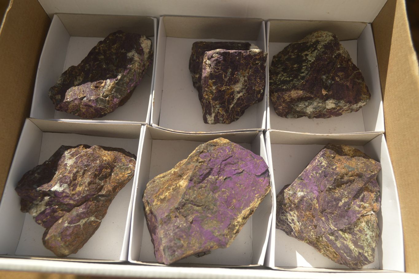 Natural Metallic Purpurite Cobbed Specimens x 6 From Erongo, Namibia - Toprock Gemstones and Minerals 