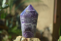 Polished Chevron Amethyst Crystals x 4 From Zambia - Toprock Gemstones and Minerals 