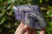 Polished Chevron Amethyst Crystals x 4 From Zambia - Toprock Gemstones and Minerals 