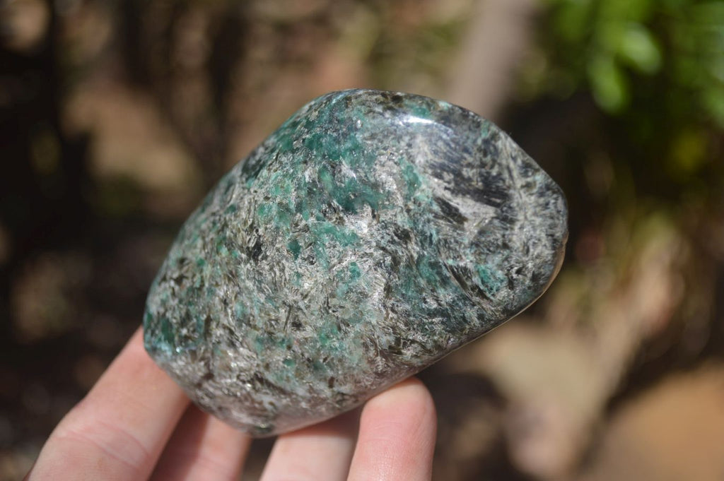 Polished Rare Emerald Mica In Matrix Standing Free Forms x 3 From Mutoko, Zimbabwe - Toprock Gemstones and Minerals 