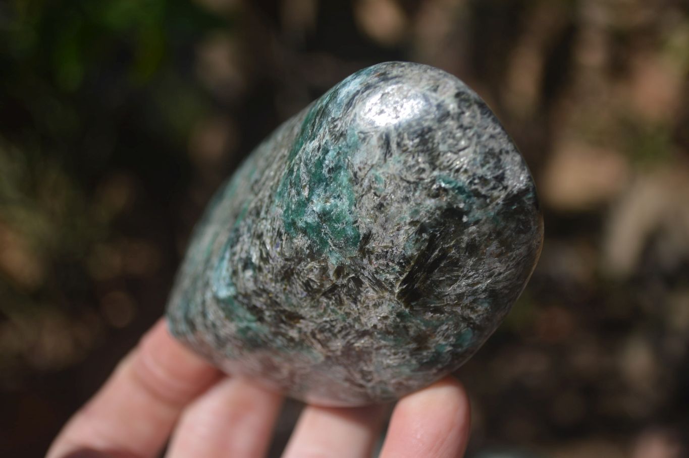 Polished Rare Emerald Mica In Matrix Standing Free Forms x 3 From Mutoko, Zimbabwe - Toprock Gemstones and Minerals 