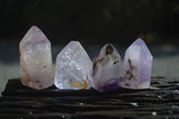 Polished Smokey Amethyst Window Quartz Crystals x 12 From Akansobe, Madagascar - Toprock Gemstones and Minerals 