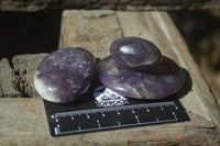 Polished Lepidolite with Pink Rubellite Palm Stones x 26 From Ambatondrazaka, Madagascar - Toprock Gemstones and Minerals 