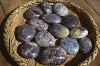 Polished Lepidolite with Pink Rubellite Palm Stones x 26 From Ambatondrazaka, Madagascar - Toprock Gemstones and Minerals 