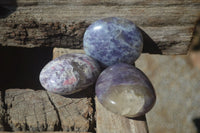 Polished Lepidolite with Pink Rubellite Palm Stones x 26 From Ambatondrazaka, Madagascar - Toprock Gemstones and Minerals 