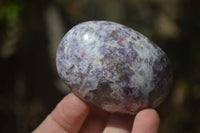 Polished Lepidolite with Pink Rubellite Palm Stones x 26 From Ambatondrazaka, Madagascar - Toprock Gemstones and Minerals 