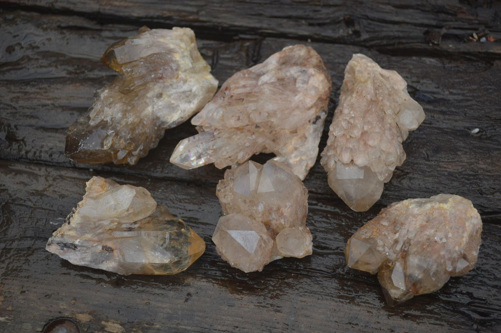 Natural Smokey Quartz Clusters x 6 From Luena, Congo - Toprock Gemstones and Minerals 