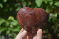 Polished Podocarpus Petrified Wood Hearts x 3 From Mahajanga, Madagascar