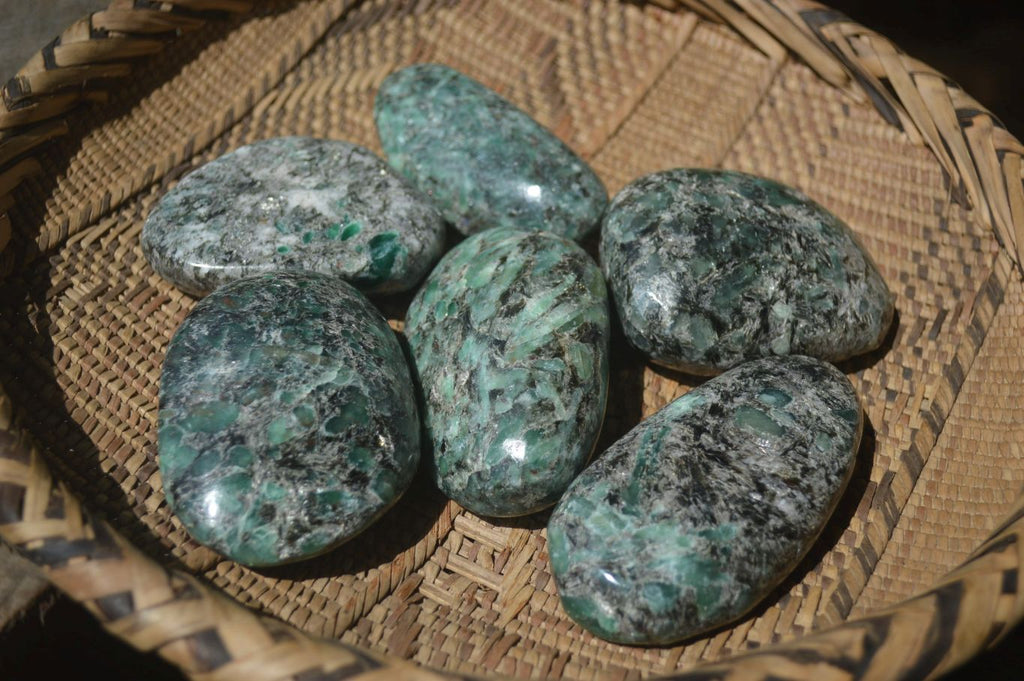 Polished Rare Emerald Mica In Matrix Free Forms x 6 From Mutoko, Zimbabwe - Toprock Gemstones and Minerals 