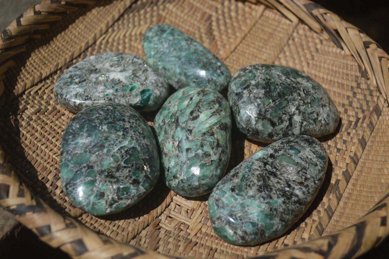 Polished Rare Emerald Mica In Matrix Free Forms x 6 From Mutoko, Zimbabwe - Toprock Gemstones and Minerals 
