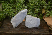 Natural Crystalline Blue Lace Agate Plates x 2 From Namibia - Toprock Gemstones and Minerals 