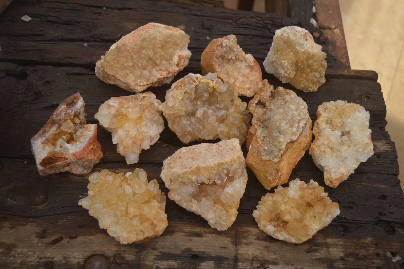 Natural Limonite Quartz Clusters x 12 From Solwezi, Zambia - Toprock Gemstones and Minerals 