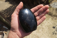 Polished Black Tourmaline Standing Free Forms x 3 From Madagascar - Toprock Gemstones and Minerals 