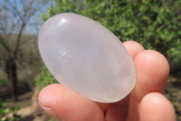 Polished Girasol Pearl Quartz Palm Stones x 24 From Ambatondrazaka, Madagascar - Toprock Gemstones and Minerals 