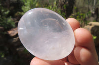Polished Girasol Pearl Quartz Palm Stones x 24 From Ambatondrazaka, Madagascar - Toprock Gemstones and Minerals 