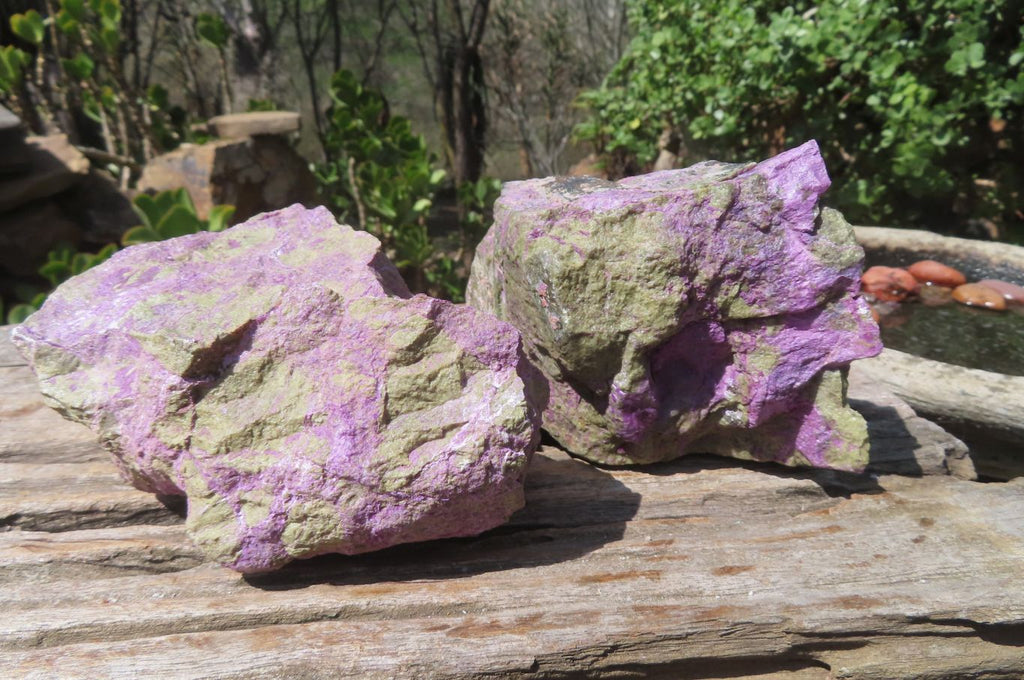 Natural Stichtite Cobbed Specimens x 3 From Barberton, South Africa - Toprock Gemstones and Minerals 