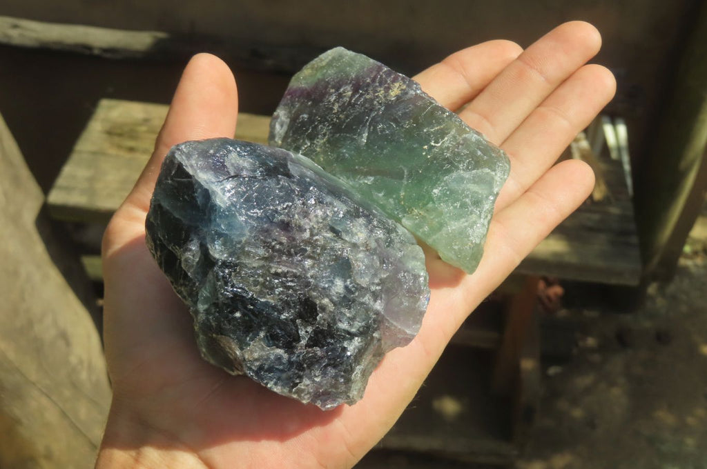 Natural Watermelon Fluorite Cobbed Specimens x 12 From Uis, Namibia - Toprock Gemstones and Minerals 