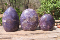 Polished Lepidolite with Pink Rubellite Standing Free Forms x 3 From Madagascar - Toprock Gemstones and Minerals 