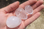 Polished Clear Rock Crystal Gemstone Eggs x 20 From Madagascar - Toprock Gemstones and Minerals 