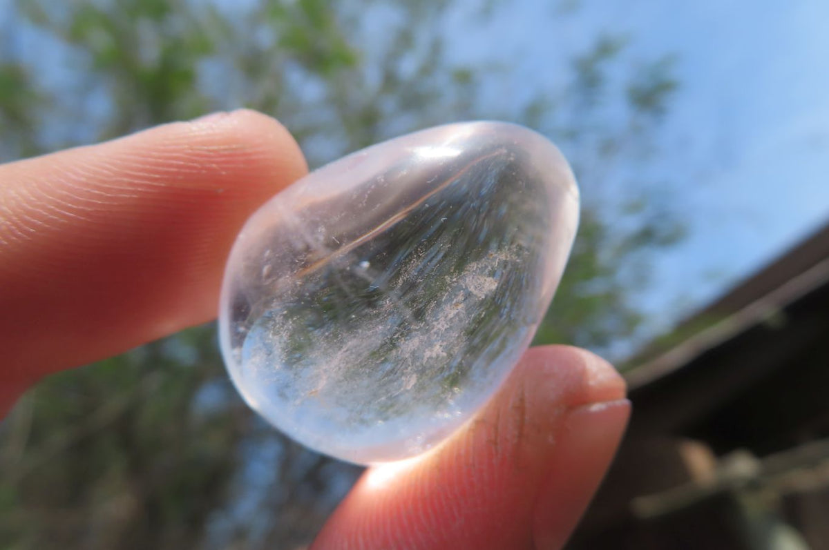 Polished Clear Rock Crystal Gemstone Eggs x 20 From Madagascar - Toprock Gemstones and Minerals 