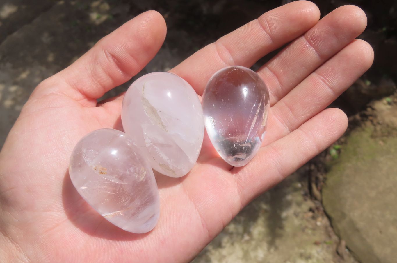 Polished Clear Rock Crystal Gemstone Eggs x 20 From Madagascar - Toprock Gemstones and Minerals 