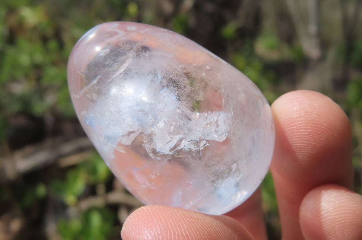 Polished Clear Rock Crystal Gemstone Eggs x 20 From Madagascar - Toprock Gemstones and Minerals 