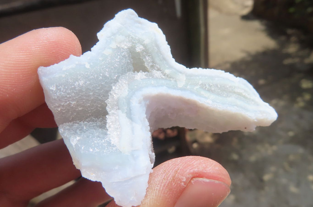 Natural Etched Blue Chalcedony Specimens x 12 From Nsanje, Malawi - Toprock Gemstones and Minerals 