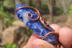 Polished Copper Wire Wrapped Sodalite Pendants x 12 From South Africa - Toprock Gemstones and Minerals 