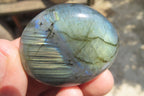 Polished Labradorite Palm Stones x 20 From Tulear, Madagascar - Toprock Gemstones and Minerals 