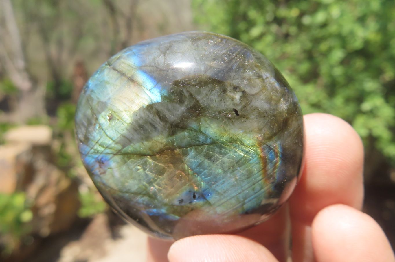 Polished Labradorite Palm Stones x 20 From Tulear, Madagascar - Toprock Gemstones and Minerals 