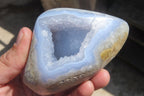 Polished Blue Lace Agate Geodes x 3 From Nsanje, Malawi - Toprock Gemstones and Minerals 