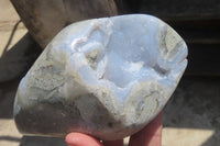 Polished Blue Lace Agate Geodes x 3 From Nsanje, Malawi - Toprock Gemstones and Minerals 